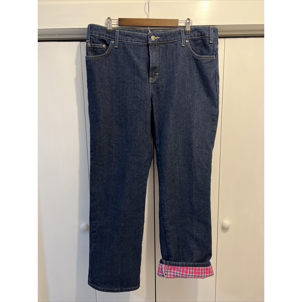 Dickies Women's Jeans PINK Flannel-Lined Relaxed Straight Leg Size 18R ~ 40x32